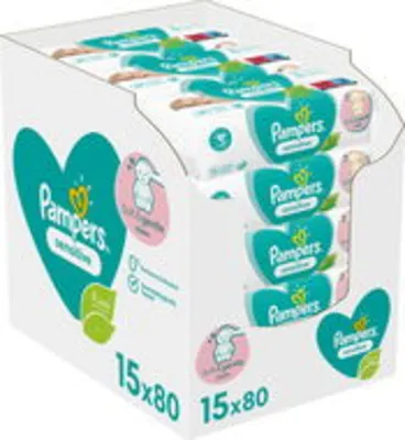 PAMPERS Sensitive Baby 15×80 db popsitörlő (AlzaPlus+)