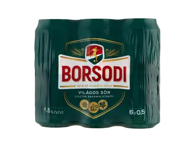 Borsodi Világos sör, 6x0,5l