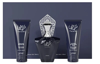 Afnan Turathi Blue EDP 90ml férfi parfüm + borotválkozás utáni balzsam 100ml + tusfürdő 100ml