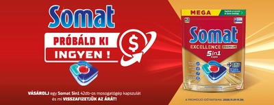 Somat mosogatógép tabletta pénzvisszatérítés