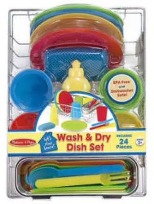 Melissa and Doug Sütés-főzés - Konyhai étkészlet szárítóval játékszett (4282)