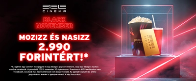 Etele Cinema Black November - 3 ezer Ft-os jegy mellé ajándék Popcorn vagy nachos menü