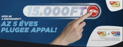 15 000 Ft MOL Plugee kupon - min. 5x25 kWh töltés után