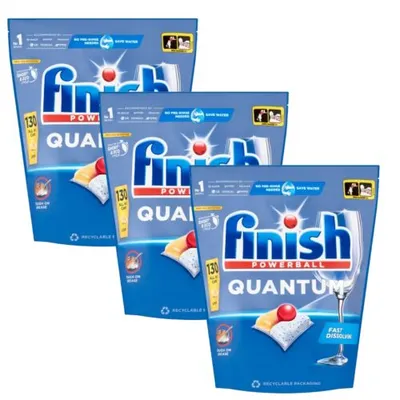 Finish Quantum All in 1 Lemon Mosogatógép kapszula 3x130db + Ajándék mintatermék