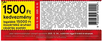 Tesco 1500 Ft kedvezmény 15k felett csak áruházban