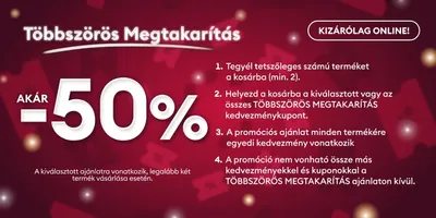 Akár 50% kedvezmény min. 2 termék vásárlása esetén