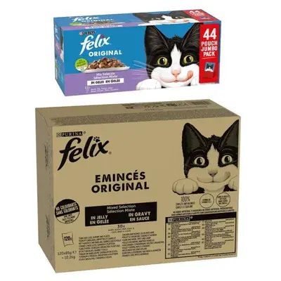 Felix macskaeledel 120 x 85 g / 80 g Felix + 44 x 85 g nedvestáp ingyen