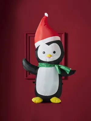 Felfújható karácsonyi dekoráció pingvin formában, LED fényekkel (665GN-MLC)
