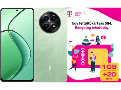 REALME 12X 5G 4/128 GB DualSIM Zöld Kártyafüggetlen Okostelefon + Telekom Domino SIM
