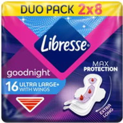 LIBRESSE Ultra Large+ Goodnight 2× 8 db egészségügyi betét
