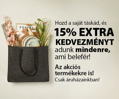 Extra 15% mindenre ami a táskádba belefér