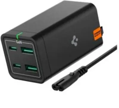 Spigen PowerArc PD2101 hálózati töltő állomás, 2xUSB-C + 2xUSB-A, 65W, fekete (ACH03787)