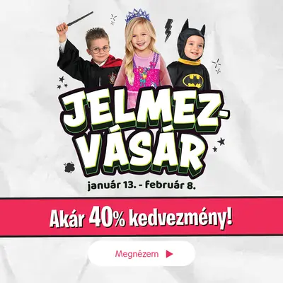 Jelmezvásár akár 40% kedvezménnyel