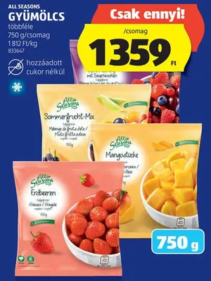 All Season Gyümölcs, 750g/csomag
