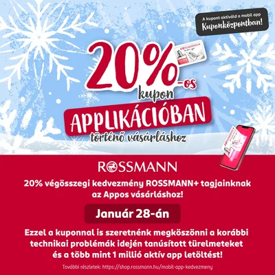 20% kupon appban történő vásárláshoz