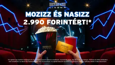 3 ezer Ft-os mozijegy mellé ajándék közepes Popcorn menü februárban
