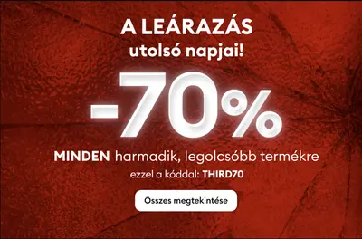 Minden harmadik, legolcsóbb termékre 70% kedvezmény
