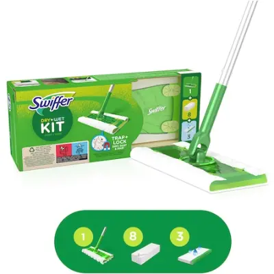 Swiffer Sweeper Kezdőkészlet: 1 db Felmosó, 8 Száraz, 3 Nedves Felmosókendő