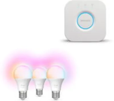 Philips Hue Bridge 2.0 + Essential White and Color Ambiance 8 W, E27, 3 db okos világítás készlet