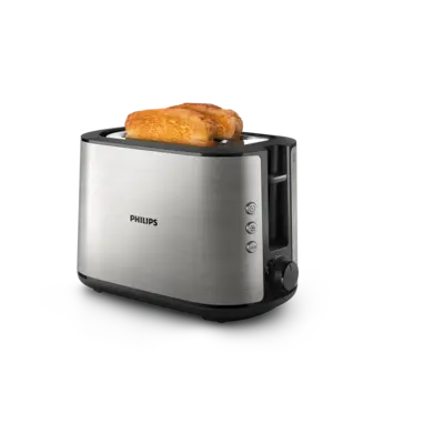 Philips Viva Collection Kenyérpirító – 2 szeletes, széles rekesszel, fém HD2650/90