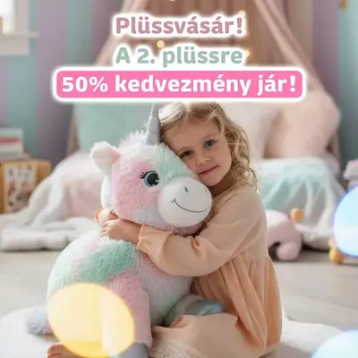 Plüssvásár - minden 2. plüssre 50% kedvezmény