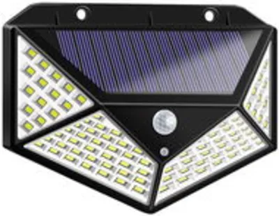 VERK 01728 Napelemes kültéri lámpa, 100 LED SMD, mozgásérzékelős led lámpa