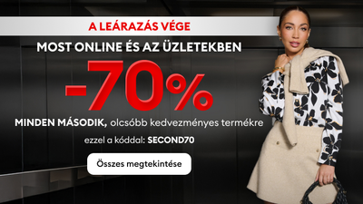 -70% a második olcsóbb kedvezményes termékre (utolsó töltés)