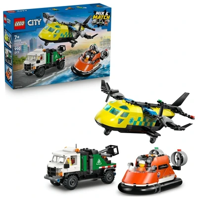 LEGO City 60505 Repülőgép, emelőkosaras kocsi és légpárnás jármű remix