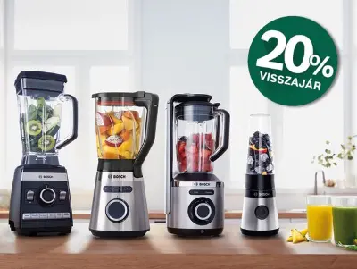 Bosch turmixgépek most 20% pénzvisszatérítéssel!