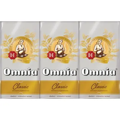 Douwe Egberts Omnia Classic őrölt-pörkölt kávé, 3x1000g