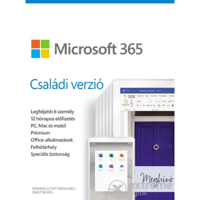 MICROSOFT 365 Családi verzió (6 fő / 1 év)