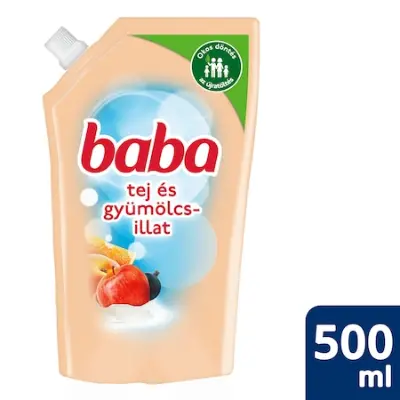 BABA Folyékony Szappan Utántöltő Tej és Gyümölcs, 500 ml x2