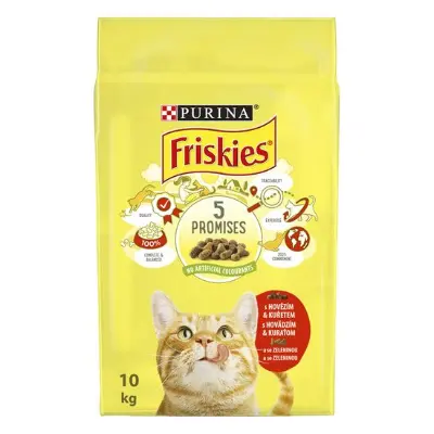 Friskies Cat marhahússal, csirkével és zöldségekkel 10 kg