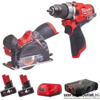 Milwaukee M12 FPP2F-402X FUEL Akkus ütvefúró-csavarbehajtó FPD + vágószerszám FCOT ERŐCSOMAG (4933471681)