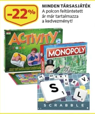 Auchan - Minden társasjátékra 22% kedvezmény