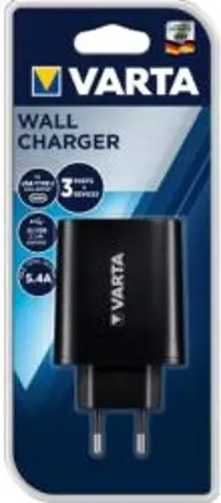 Varta 57958101401 univerzális 2x USB, Type C, 5, 4 A fekete hálózati töltő