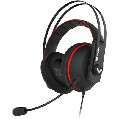 Asus TUF H7 Gamer fejhallgató, 7.1 Surround, Multiplatform, Fekete/Piros