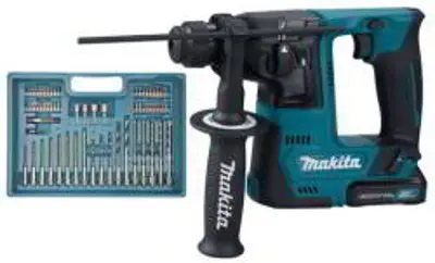 MAKITA HR140DSAE1 SDS-PLUS akkus fúrókalapács + 2 x 2Ah akku fúró és bitfej készlet (Basic garancia)