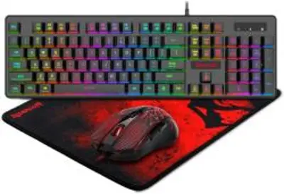 Redragon S107 RGB gamer csomag, K509 magyar kiosztású billentyűzet, M608 egér, P016 egérpad