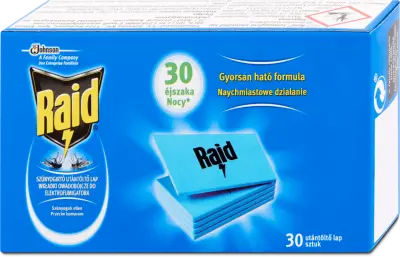 Raid Elektromos rovarriasztó készülék utántöltő lapka, 30 db