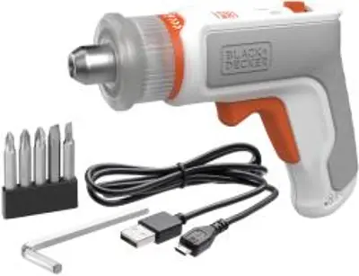 Black & Decker BCRTA01-XJ 3in1 bútorszerelő-csavarozó, 3.6V teljesítmény, LED lámpa, Micro USB töltés