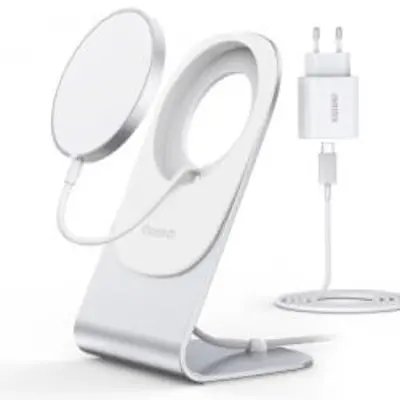 Choetech vezeték nélküli töltő, Qi töltés, Type-C, 20W - H047 + T517-F Q5004, Fehér (H6932112101525)
