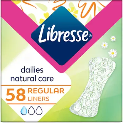 Libresse Natural Care Normal tisztasági betét aloe vera és kamilla kivonattal, 2x58 db