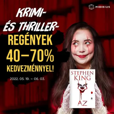 Krimi- és thrillerregények 40-70% kedvezménnyel