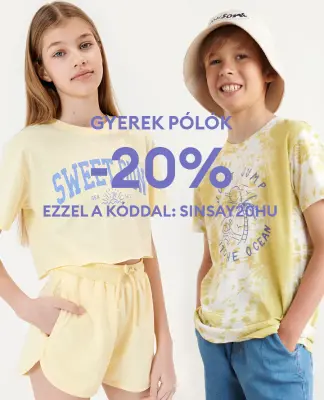 20% kedvezmény gyerek pólókra