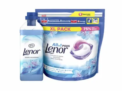 Lenor mosókapszula, 44db + textilöblítő, 930ml, 31 mosás (kétféle)