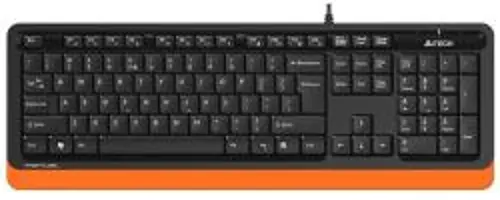 A4Tech billentyűzet, USB Fstyler, vezetékes, 104 szabvány formátumú gomb, fekete/narancs (FK10 Orange)