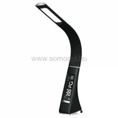 Somogyi LED-es Asztali lámpa órával fekete (LA 8/BK)