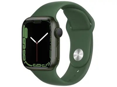 Apple Watch Series 7 GPS Cellular 41mm Zöld Alumínium Ház Rét Sportszíjjal (MKHT3HC/A)