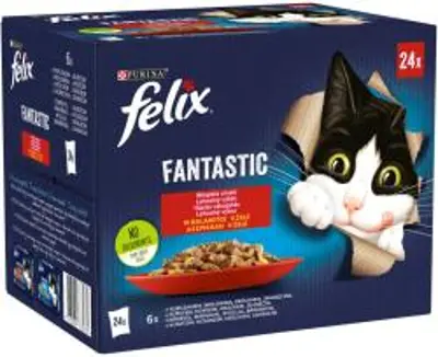 FELIX FANTASTIC Házias válogatás nedves macskaeledel, 24x85g